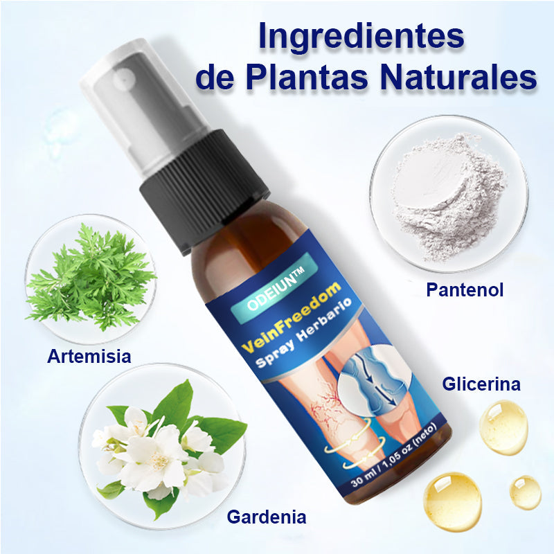 💙Aprobado por la FDA🌿ODEIUN™ VeinFreedom Spray Herbario - Terapia de MicroNiebla