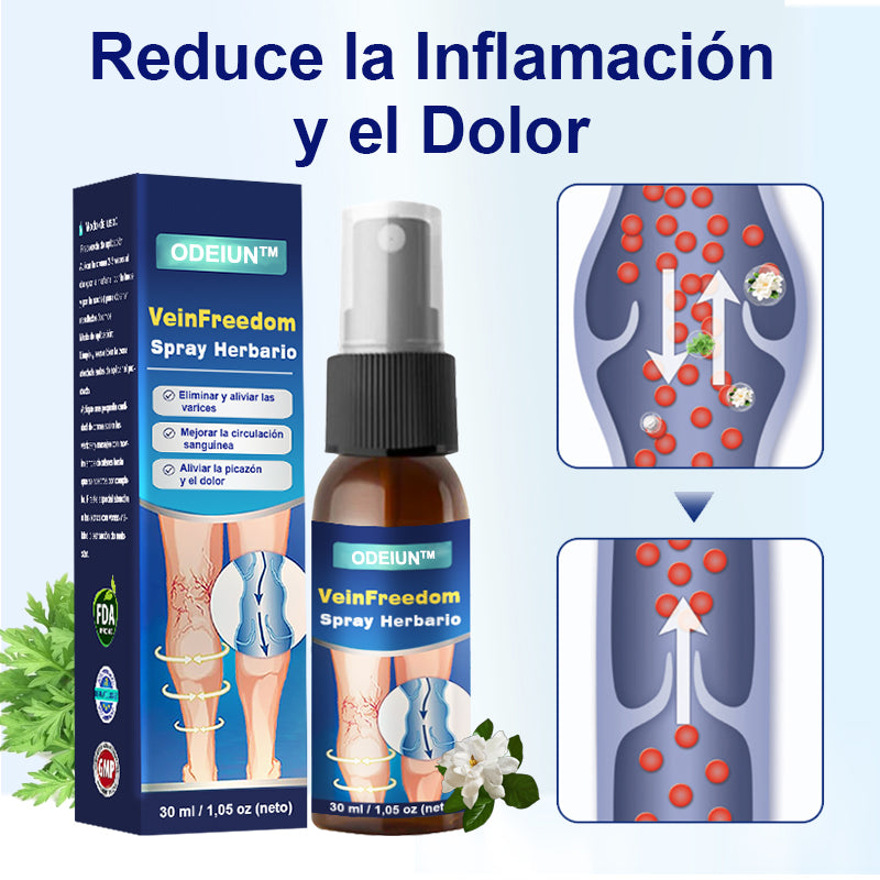 💙Aprobado por la FDA🌿ODEIUN™ VeinFreedom Spray Herbario - Terapia de MicroNiebla