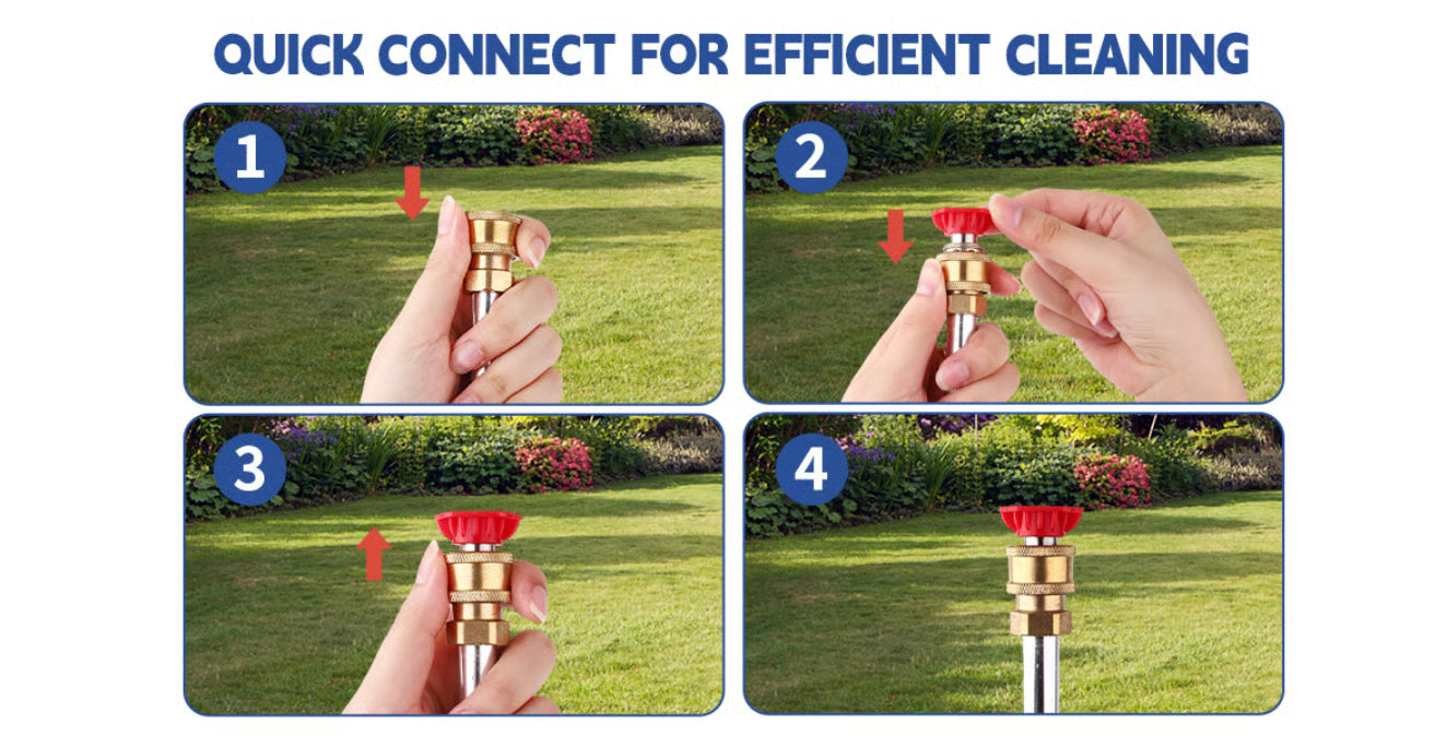 Quick-connect spray gun setup steps