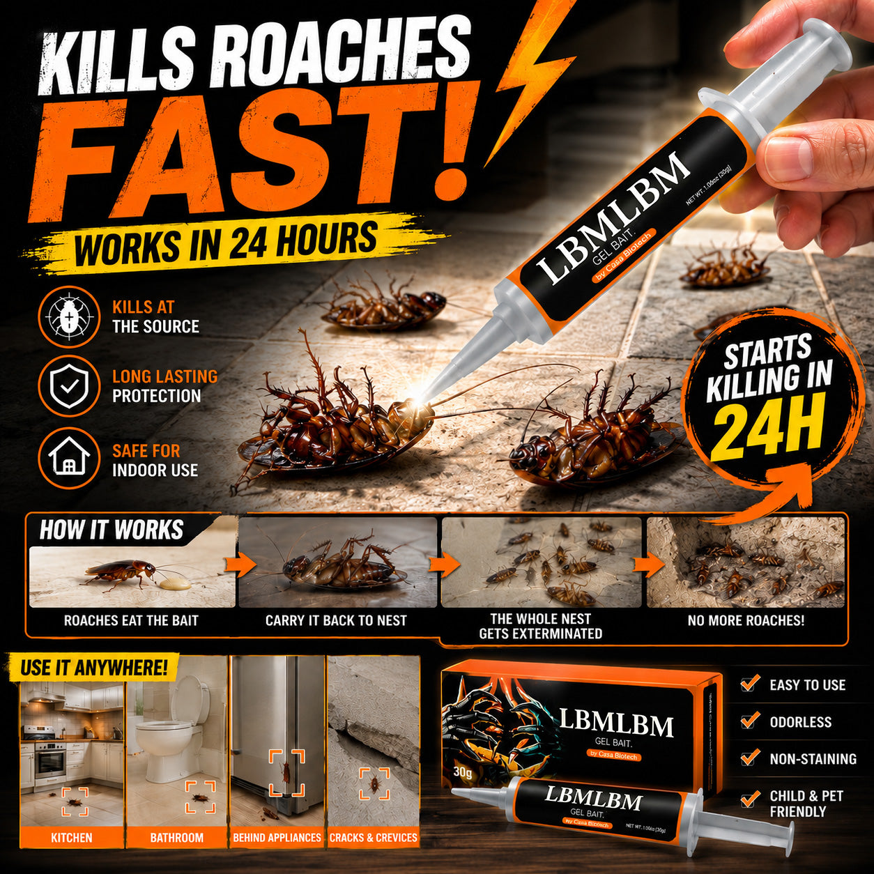 🔥Last Day Buy 1 get 1 🔥LBMLBM™ Cockroach Gel Bait (New and Improved Formula)🪳