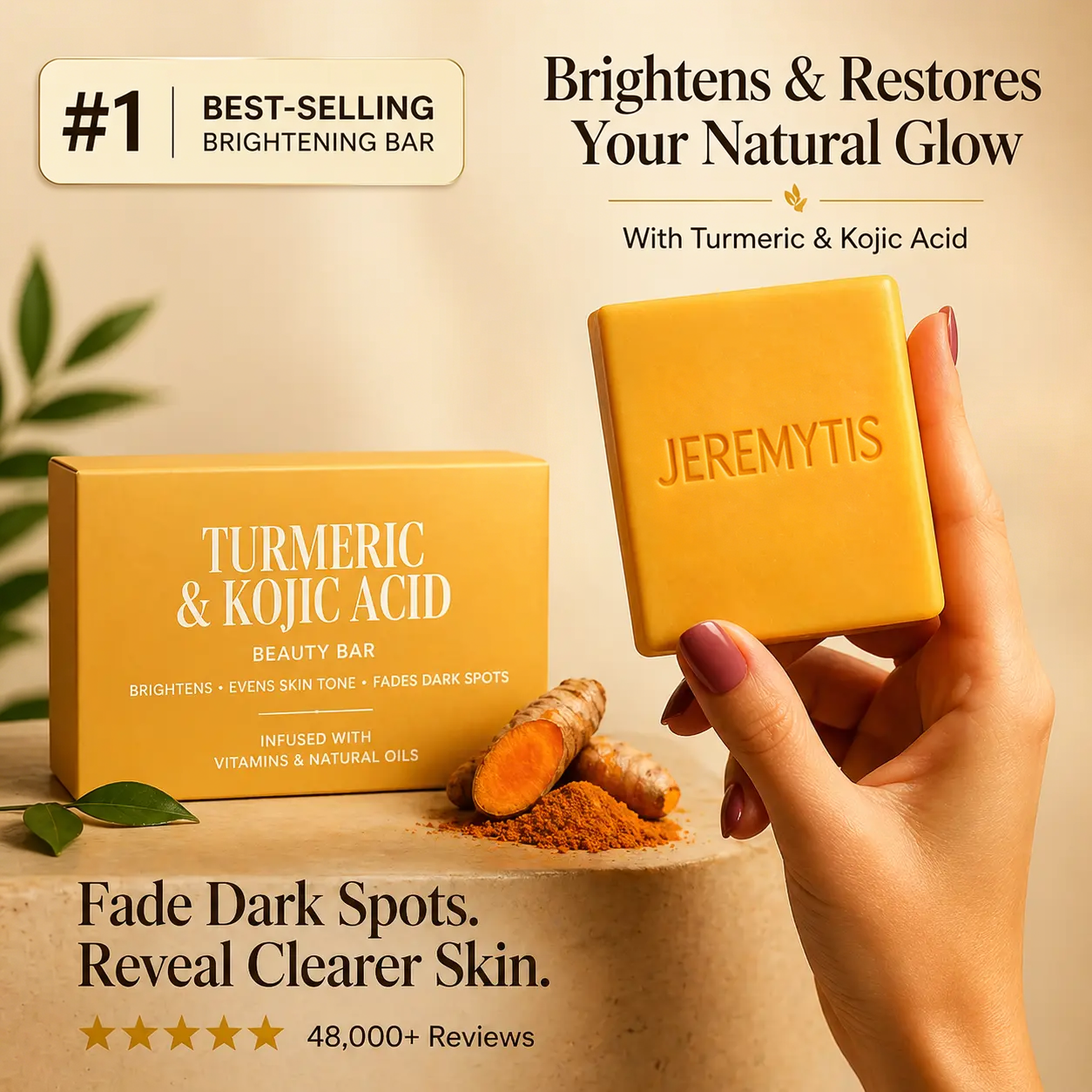 🔥Last day Buy 1 get 1 free—49% off🔥JEREMYTIS™ Turmeric & Kojic Acid Brightening Soap🫧